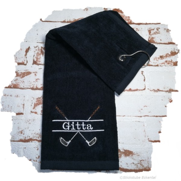Golfhandtuch schwarz